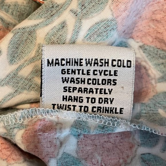 Tulip Top Button Down Floral Tunic 100% Cotton Long Sleeve Size Large Boxy - Picture 12 of 13